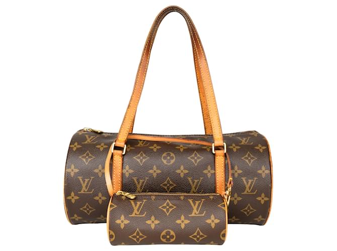 Conjunto de bolsa de ombro Louis Vuitton em lona com monograma Papillon Marrom  ref.1281468