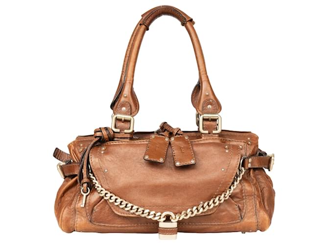 Chloé ChIoé Brown Paddigton Capsule Leather Shoulder Bag Cloth  ref.1281473