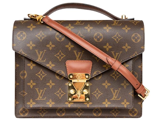 Louis Vuitton Canvas Monogram Monceau Handbag Brown Cloth  ref.1281476