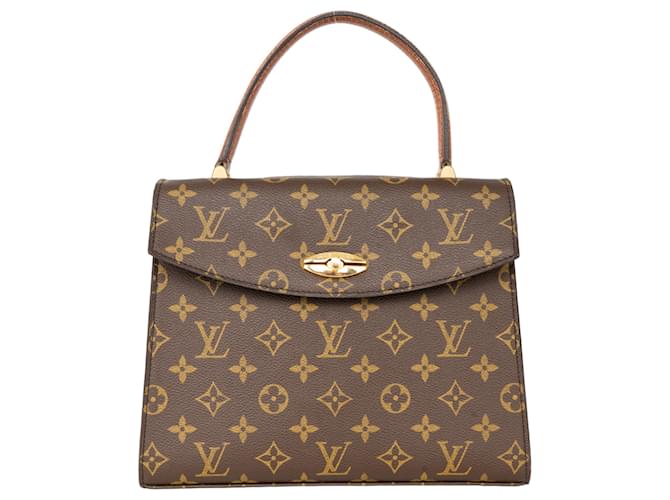 Louis Vuitton Canvas Monogram Malesherbes Handbag Brown Cloth  ref.1281489