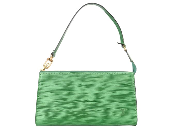 Pochette de cuero Epi verde de Louis Vuitton Lienzo  ref.1281493