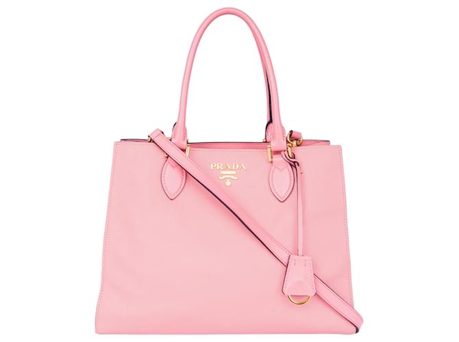 Prada Saffiano Leather Pink Galleria Handbag Cloth  ref.1281497