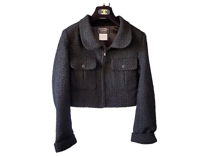 Cambon Jaqueta uniforme de tweed Chanel 2020 Preto  ref.1281511