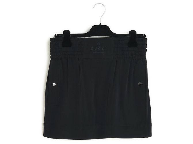 Gonna boxer mini nera in seta Gucci FR34 36 US4 a 6 Nero