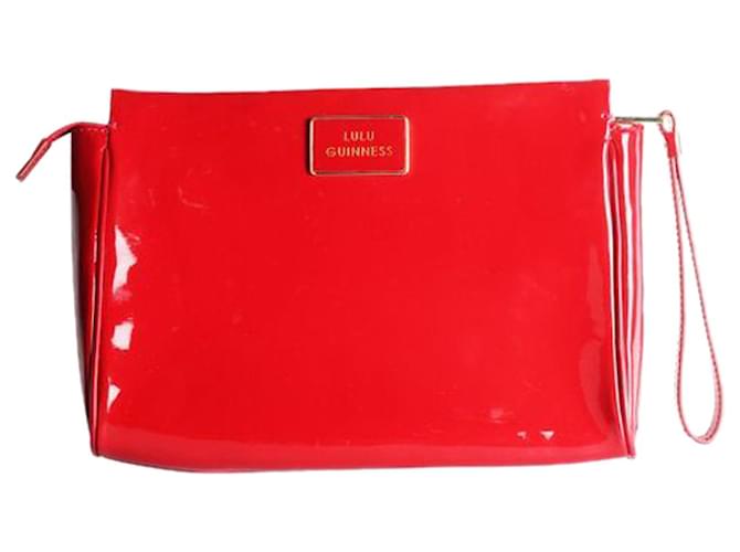 Autre Marque Patent Red Clutch Leather  ref.1281543