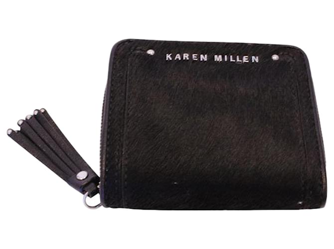 Autre Marque A Karen Millen Wallet Black Leather Pony-style calfskin  ref.1281546