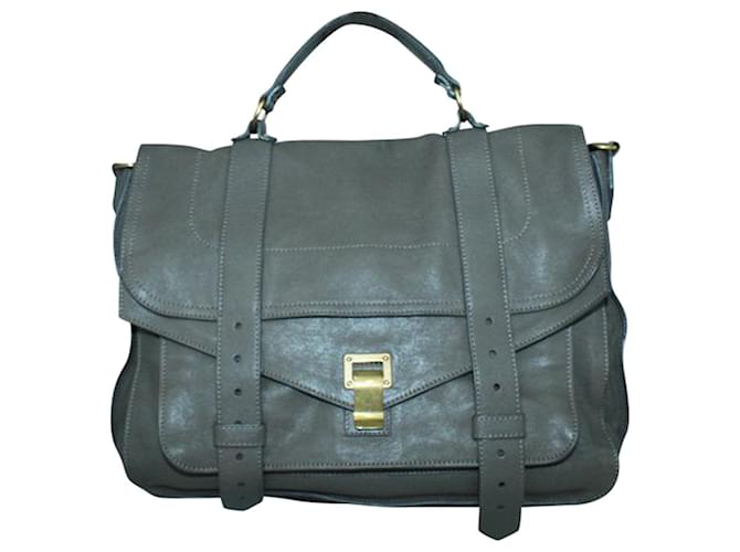 Proenza Schouler Taupe Leather PS1 Shoulder Bag Grey Lambskin  ref.1281558