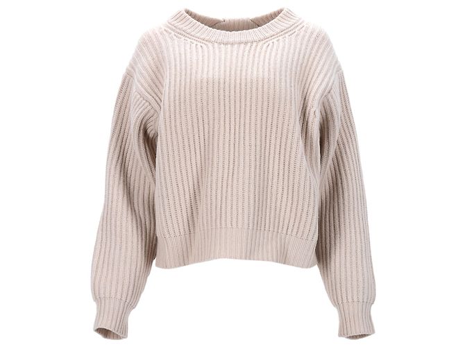 Strickpullover aus ecrufarbener Wolle von Acne Studios Weiß Roh 