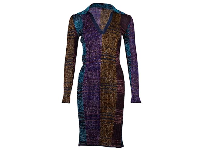 Missoni Metallic Ribbed-Knit Dress in Multicolor Viscose Multiple colors Polyester  ref.1281625