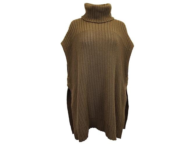 Theory Knitted Turtleneck Vest in Olive Wool Green Olive green  ref.1281633