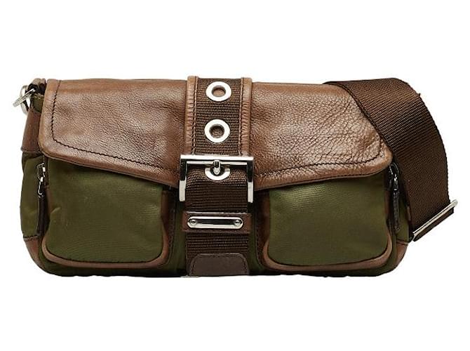Prada Tessuto Leather-Trimmed Shoulder Bag Cloth  ref.1281644