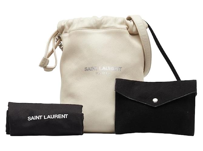 Yves Saint Laurent Leder Teddy Small Chain Schultertasche 583328 in sehr gutem Zustand Weiß  ref.1281672