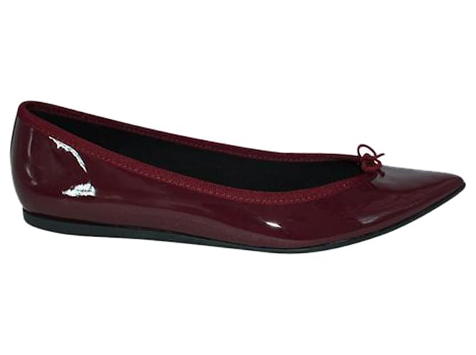 Autre Marque Burgundy Patent Leather Pointed Toe Flats Red Dark red  ref.1281690