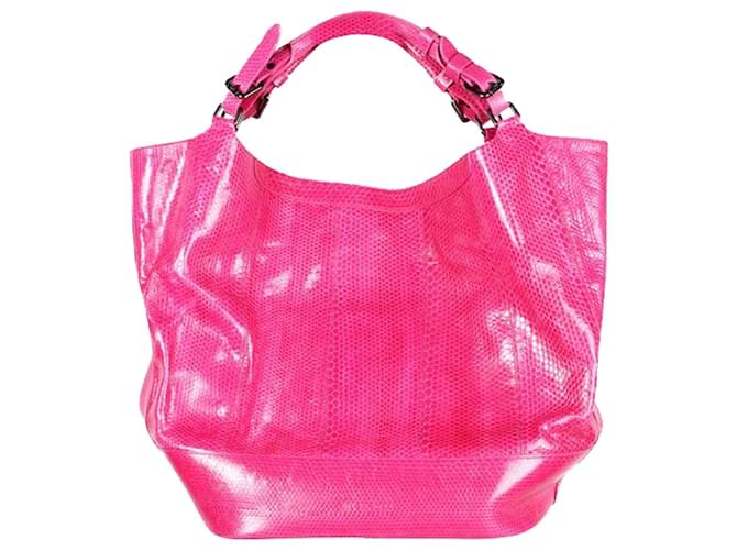 Autre Marque Pink Python  Leather Handbag  ref.1281702