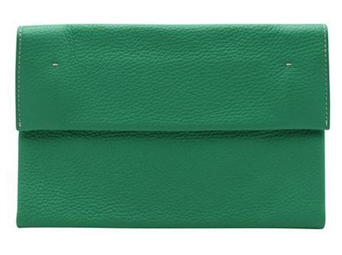 Autre Marque Small Green Soft Clutch Bag Leather  ref.1281703
