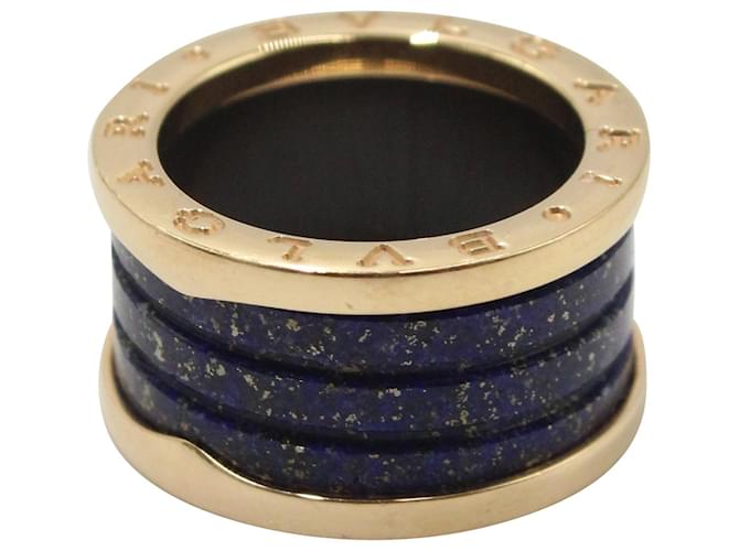 Bulgari Bvlgari 18K Lapis Lazuli B.Zero1 Band Ring in Gold Metal Golden  ref.1281705