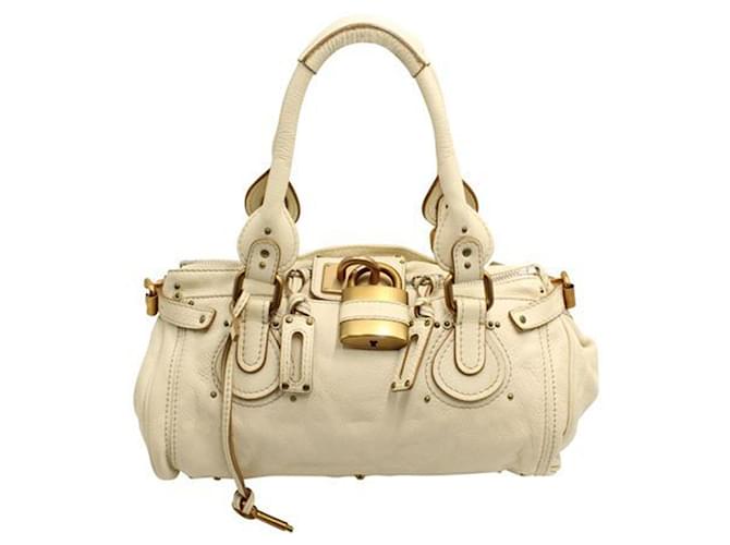 Autre Marque Cream Calf Leather Paddington Handbag White  ref.1281713