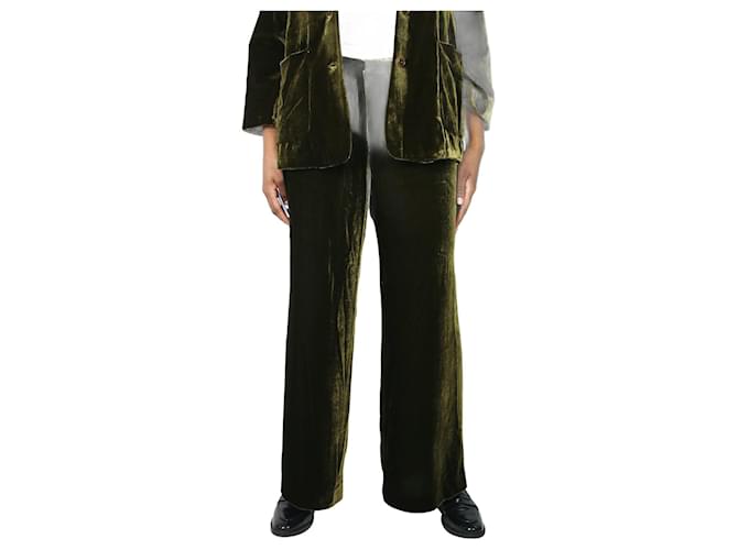 Autre Marque Pantaloni di velluto verde - taglia UK 16 Viscosa  ref.1281718