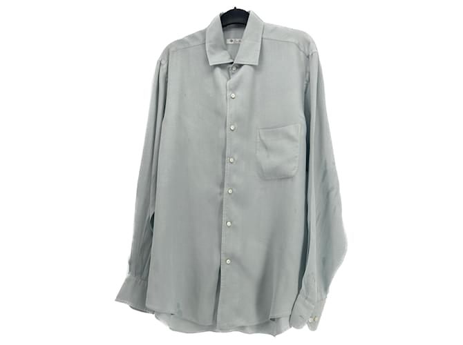 LORO PIANA  Shirts T.International L Silk Blue  ref.1281745