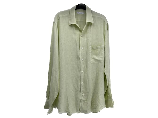 LORO PIANA  Shirts T.International XL Linen Green  ref.1281747