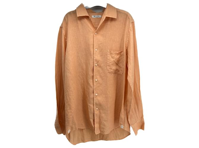 LORO PIANA  Shirts T.International L Linen Orange  ref.1281757