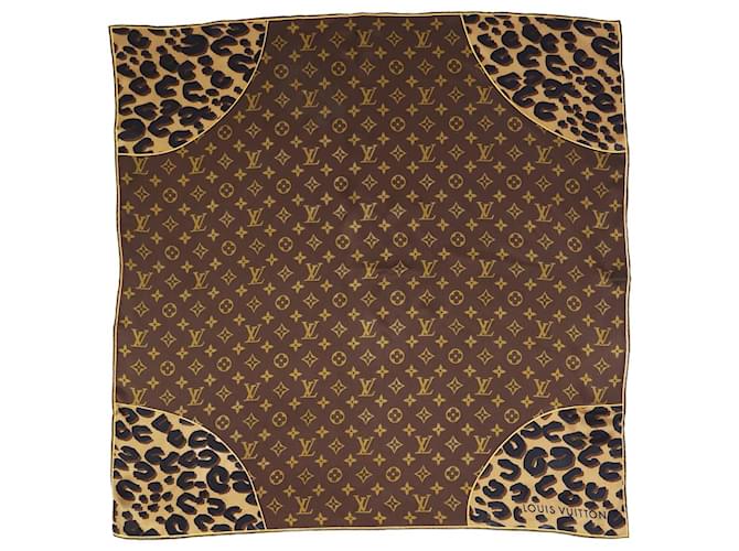 Louis Vuitton Brown monogram silk scarf  ref.1281778