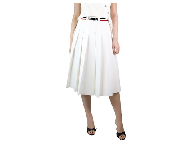 Miu Miu White pleated skirt - size L Polyester  ref.1281785