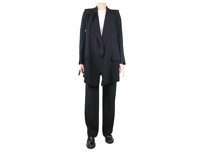 Ann Demeulemeester Black belted blazer - size UK 10 Wool  ref.1281798