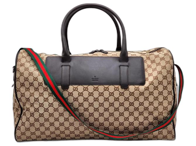 Gucci GG Dionysus Monogram Boston Duffle Travel Bag Brown Cloth  ref.1281902
