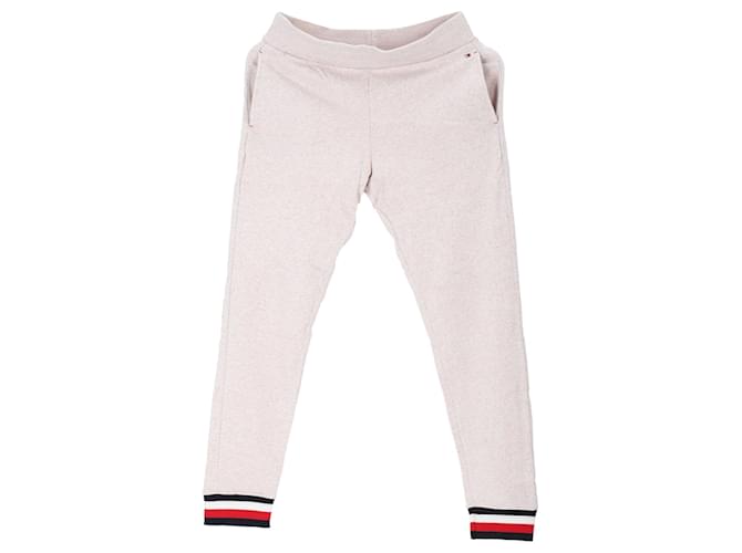 Tommy Hilfiger Womens Colour Blocked Logo Cuff Joggers Grey Cotton  ref.1281905