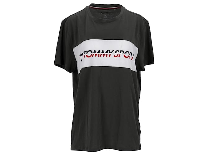 Tommy Hilfiger Herren T-Shirt mit Logo Grün Olivgrün Baumwolle  ref.1281931