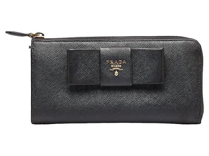 Prada Saffiano Fiocco Zip Around Wallet Leather  ref.1282020
