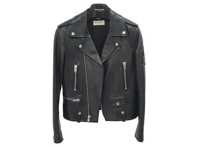 Yves Saint Laurent Saint Laurent Black Leather Moto Jacket  ref.1282059