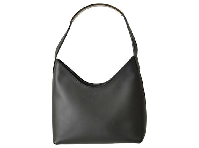 Gucci Black Matte Leather Silver Handle Double Zipper Top handbag Shoulder bag  ref.1282060