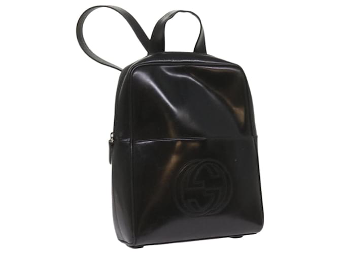 GUCCI Backpack Leather Black Auth ep3519  ref.1282091