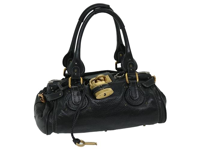 Chloé Chloe Paddington Shoulder Bag Leather Black Auth fm3249  ref.1282124