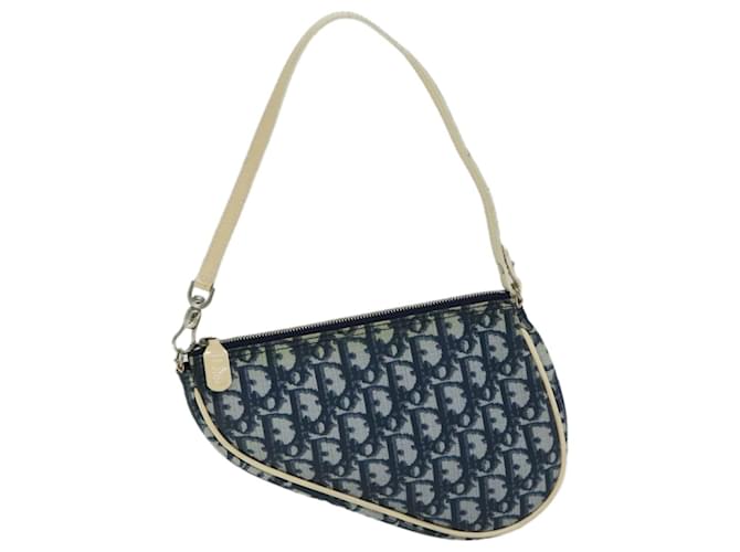 Christian Dior Trotter Canvas Saddle Pouch Accessory Pouch Navy Auth yk10773 Navy blue Cloth  ref.1282131