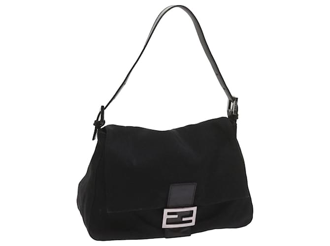 FENDI Mamma Baguette Shoulder Bag Nylon Black 2321 26325 079 Auth ep3515  ref.1282140