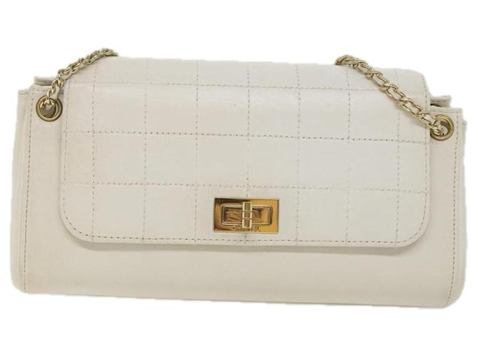 Chanel Flap Bag Blanco Cuero  ref.1282243