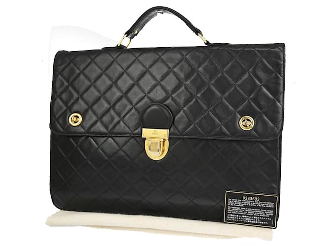 Chanel Matelassé Black Leather  ref.1282341