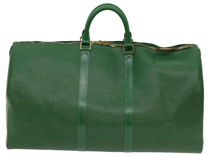 Louis Vuitton Keepall 60 Verde Cuero  ref.1282343