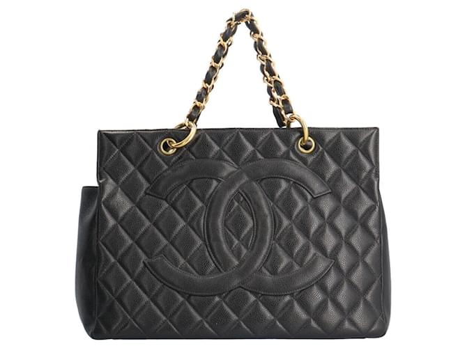 Chanel Grand shopping Black Leather  ref.1282352