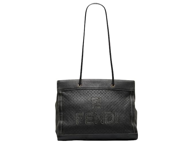 Fendi Zucca Black Leather  ref.1282406