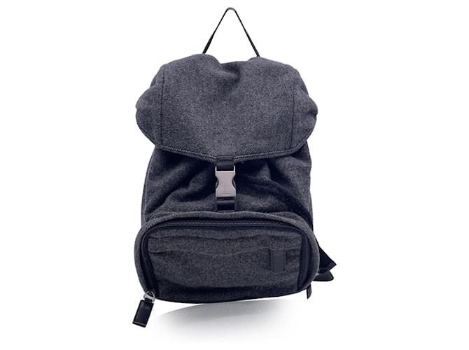 Prada Backpack Vintage Grey Wool  ref.1282428