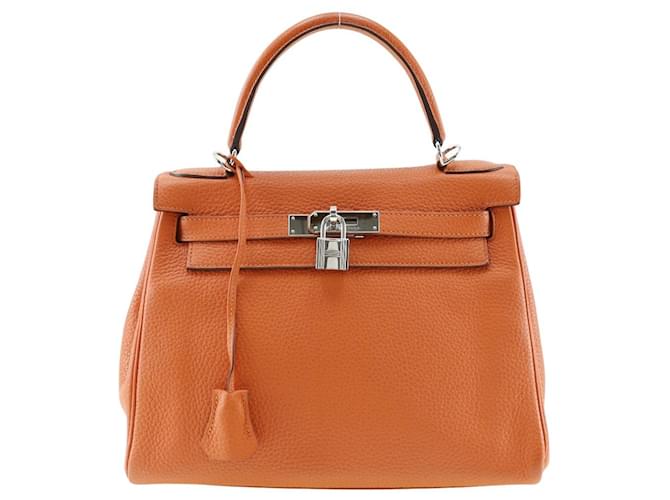 Hermès Kelly 28 Orange Leather  ref.1282452