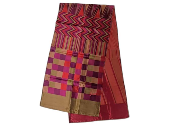 Kenzo scarf vintage 90s Multiple colors Dark red Silk  ref.1282501