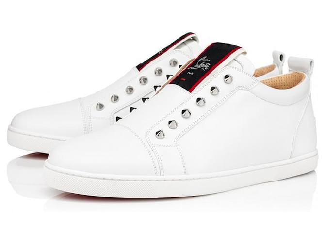 Christian Louboutin Favorisierte Sneaker Weiß Leder  ref.1282511