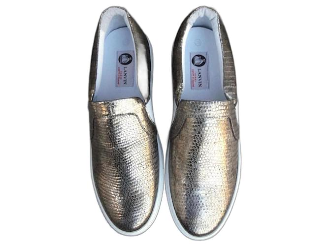 Lanvin slippers, new condition, size 39 Golden Leather  ref.1282514