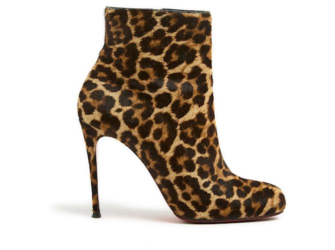 Christian Louboutin Panther Fifi Booty 110 Ankle Boots EU39 US8.5 Leopard print Pony-style calfskin  ref.1282525