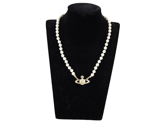Vivienne Westwood Pearl necklace Blue  ref.1282540